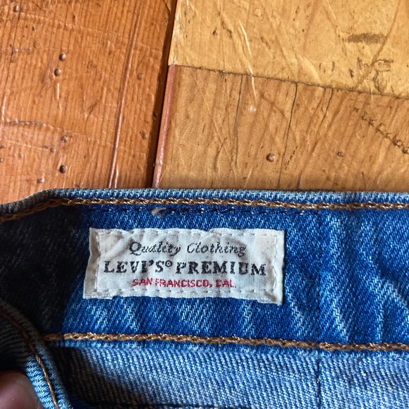 High-waisted/ribcage straight ankle medium wash denim Levis - Picture 7 of 7